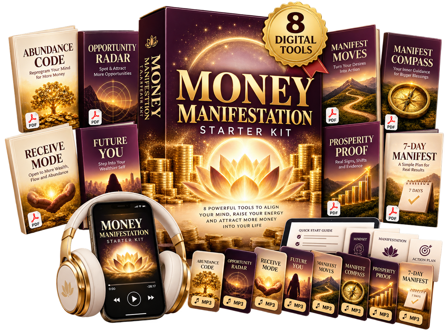 Original Money Manifestation Starter Kit illustrative product bundle